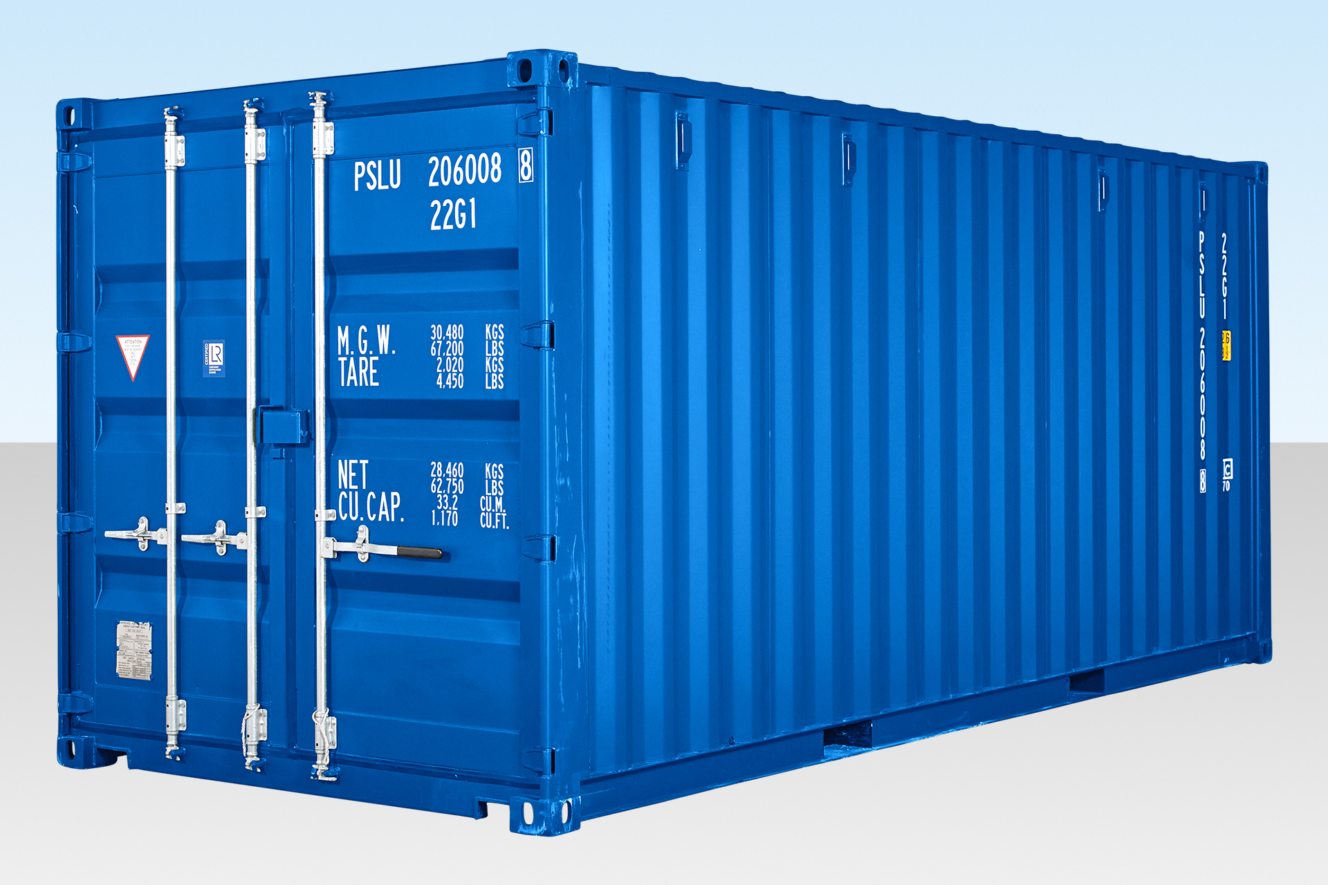 20ft Self Storage Container with Bamboo Floor - Blue